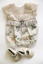 Vintage lace baby girl romper