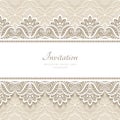 Vintage lace background with seamless borders Royalty Free Stock Photo