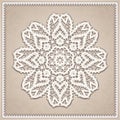 Vintage lace doily, round crochet ornament Royalty Free Stock Photo