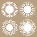 Vintage Lace Doily Set, Place Mat, Paper Cutout Royalty Free Stock Photo