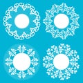 Vintage Lace Doily Set, Place Mat, Paper Cutout Royalty Free Stock Photo