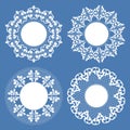 Vintage Lace Doily Set, Place Mat, Paper Cutout Royalty Free Stock Photo