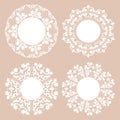 Vintage Lace Doily Set, Place Mat, Paper Cutout Royalty Free Stock Photo