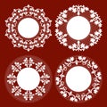 Vintage Lace Doily Set, Place Mat, Paper Cutout Royalty Free Stock Photo