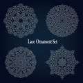 Vintage lace frame design. Set of napkin elegant design elements. Royalty Free Stock Photo