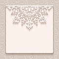 Vintage lace greeting card or wedding invitation Royalty Free Stock Photo