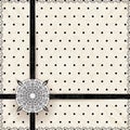 Vintage Lace Polka Dots Vector Ornament Card