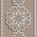 Vintage lace ribbon with round ornaments Royalty Free Stock Photo