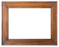 Vintage lacquered blank wooden photo Frame isolated on white background Royalty Free Stock Photo