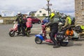 Vintage Lambretta Motor Scooters and Club members Royalty Free Stock Photo