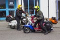 Vintage Lambretta Motor Scooters and Club members Royalty Free Stock Photo