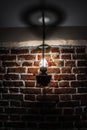 Vintage lamp on brick wall background Royalty Free Stock Photo