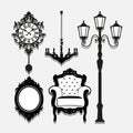 Vintage Lamp icons set great for any use. Vector EPS10.