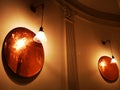 Vintage lamps on the wall