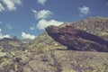 Vintage Landscape view on a rocky mountain