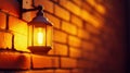 Vintage Lantern on Brick Wall Royalty Free Stock Photo