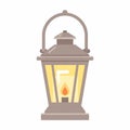 Vintage Lantern with Flame Illustration - Old Light Source Royalty Free Stock Photo