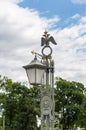 Vintage lantern on Ioanovsky bridge. St. Petersburg. Russia