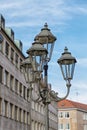 Vintage lantern in the street. Details. Nuremberg, Bavaria, Germany Royalty Free Stock Photo