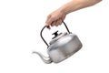 Vintage large aluminum tea pot kettle