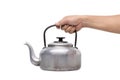 Vintage large aluminum tea pot kettle