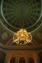 Vintage large Palace chandelier and false inner dome in the Tauride Palace Royalty Free Stock Photo