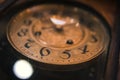 Vintage large table clock. face, dial with numbers and clock hands