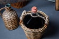 Vintage large wine bottles Royalty Free Stock Photo