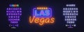 Vintage las vegas neon, great design for any purposes. Vector graphic illustration. Editing text neon sign. Design