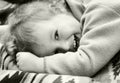 Vintage laughing kid Royalty Free Stock Photo