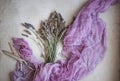 vintage lavender on concrete background