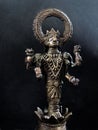 Vintage Laxmi Bronze statue in DHOKRA tribal Art of Bastar Studio shot