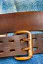 Vintage leather belt with a buckle Royalty Free Stock Photo
