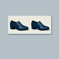 Vintage Leather Blue Shoes: Retro Design For Modernist Clothing