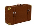 Vintage Leather Suitcase Isolated Royalty Free Stock Photo