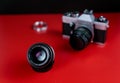 Vintage lenses. Manual focus lenses Royalty Free Stock Photo