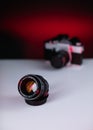 Vintage lenses. Manual focus lenses Royalty Free Stock Photo