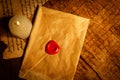 Vintage letter closed with wax seal