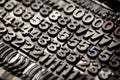 Vintage letterpress alphabet and number background
