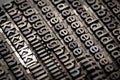 Vintage letterpress alphabet and number background Royalty Free Stock Photo