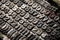 Vintage letterpress alphabet and number background Royalty Free Stock Photo