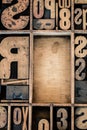 Vintage Letterpress type in Drawer Royalty Free Stock Photo