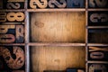 Vintage Letterpress type in Drawer Royalty Free Stock Photo