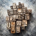 Vintage letterpress type