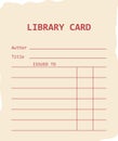 Vintage Library Card Royalty Free Stock Photo
