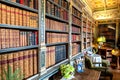 Vintage library and Interior of Warwick Castle - is a medieval castle, UK