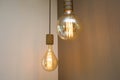 Vintage light bulb lamp decorative in home retro design
