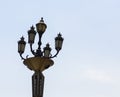 A Vintage Four-Way Outdoor Light Post Royalty Free Stock Photo