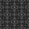 Vintage line art tracery vector seamless pattern. Ornamental abs