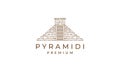 Vintage line triangle pyramid building logo vector icon illustration design